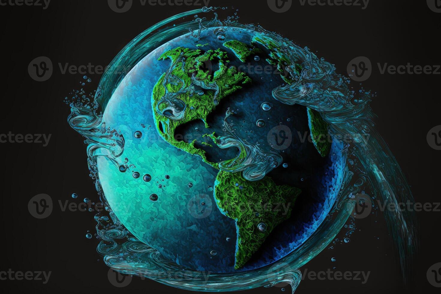 World water day. Globe Concept design for earth made of water