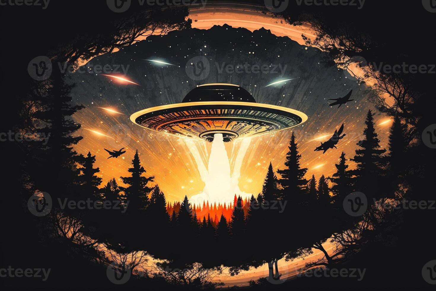 World UFO Day 2nd July abstract illustration photo