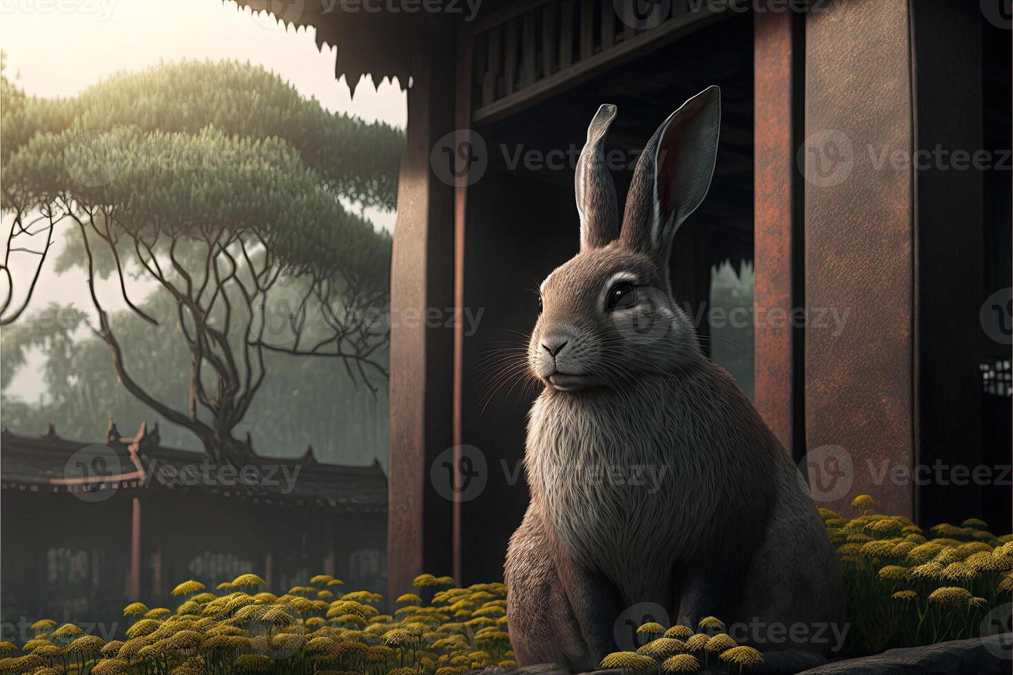 year of the rabbit 2023 hare chines oroscope illustration photo