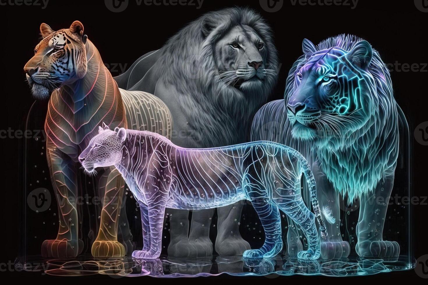 Future Zoo Zoological Park offering visitors lifelike holographic and mechanical versions of some of the world most fascinating creatures illustration photo