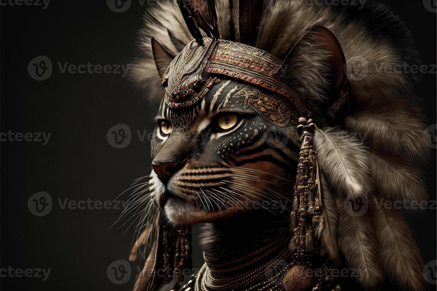 zulú vestir africano gato ilustración generativo ai foto