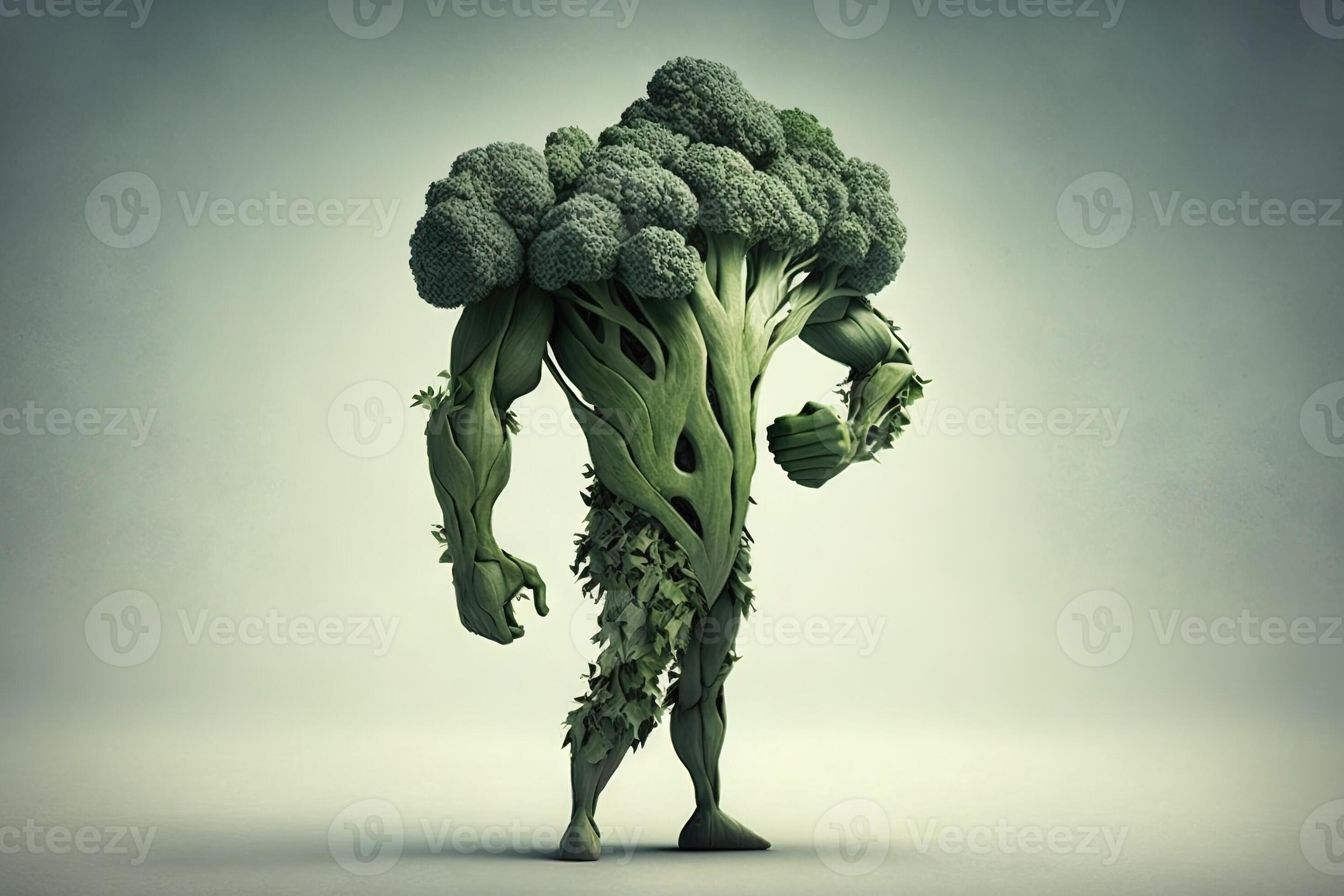 Broccoli Human shape vegetable Creative diet food healthy eating concept photo of human made of