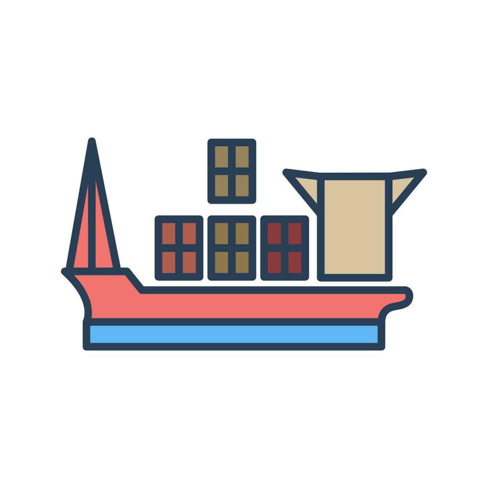 Cargo Ship Vector Icon