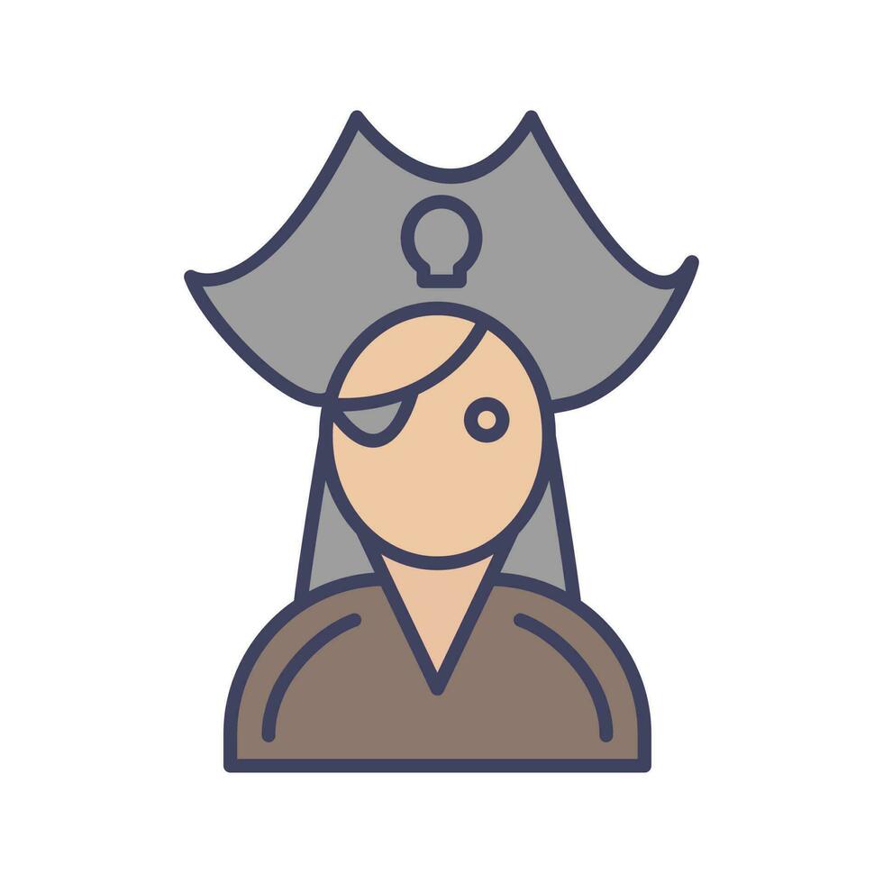 icono de vector de pirata femenino