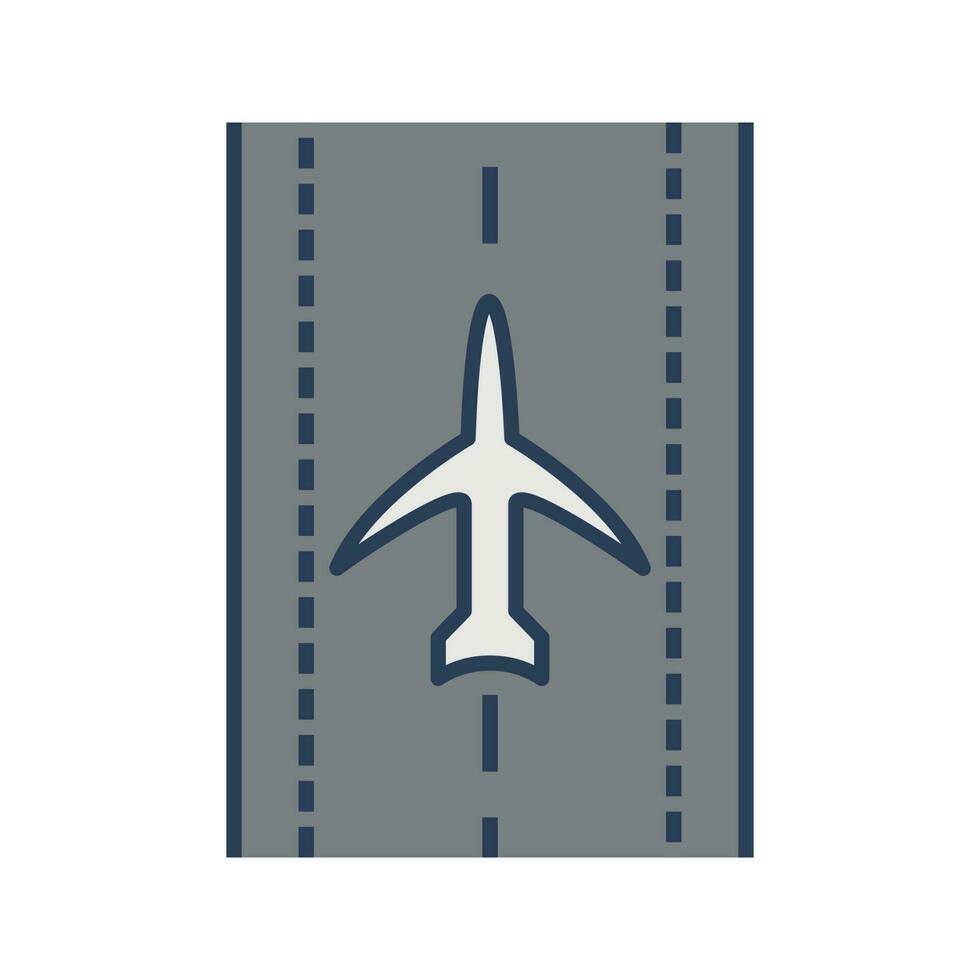 Plane on Runway Vector Icon