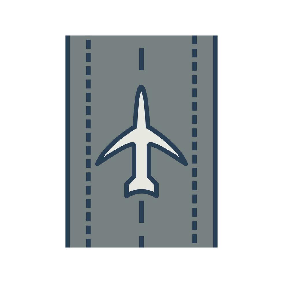 Plane on Runway Vector Icon