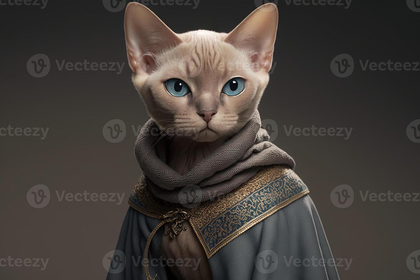 cat Modeling for a luxury line of high end cat clothing illustration photo