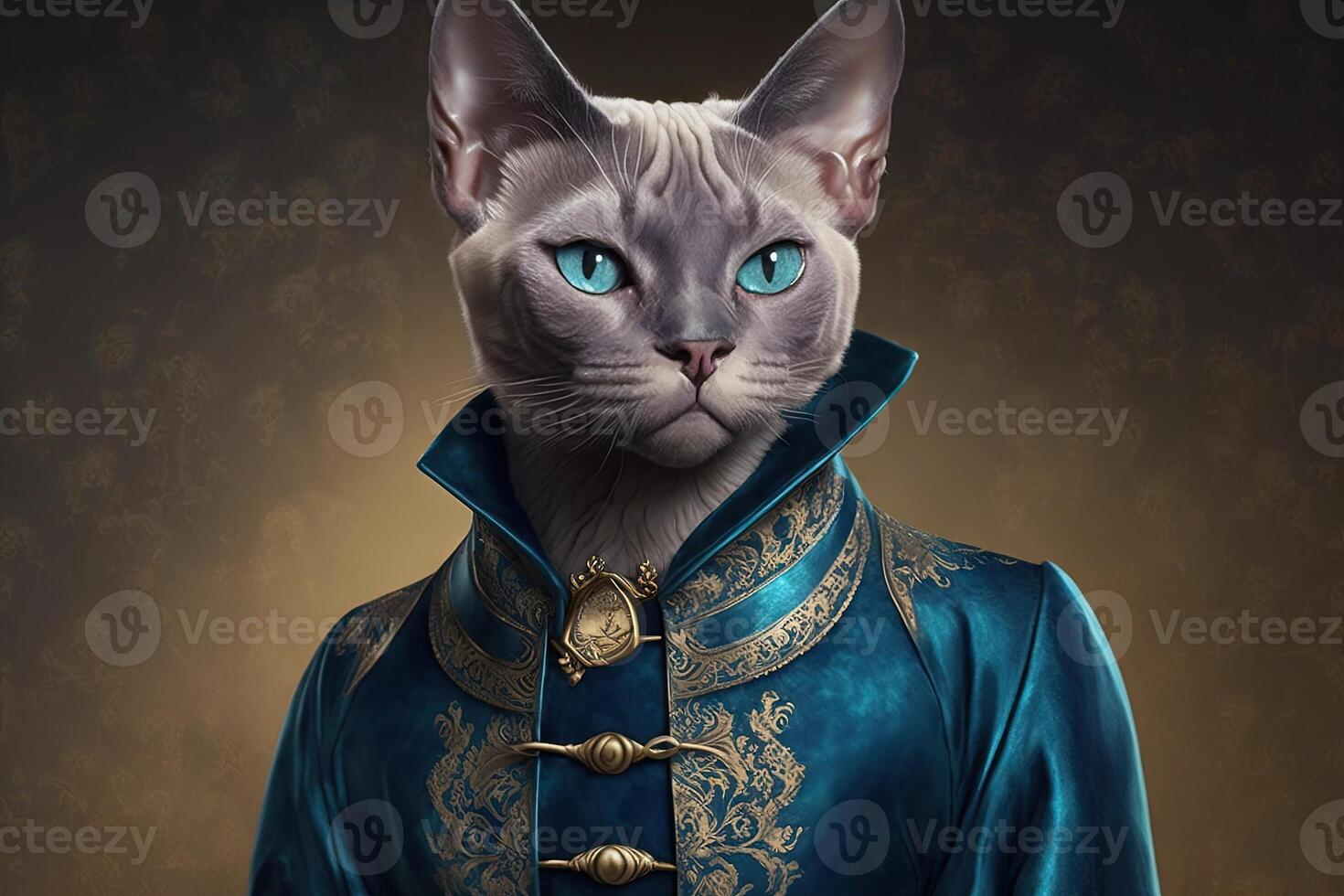 cat Modeling for a luxury line of high end cat clothing illustration photo