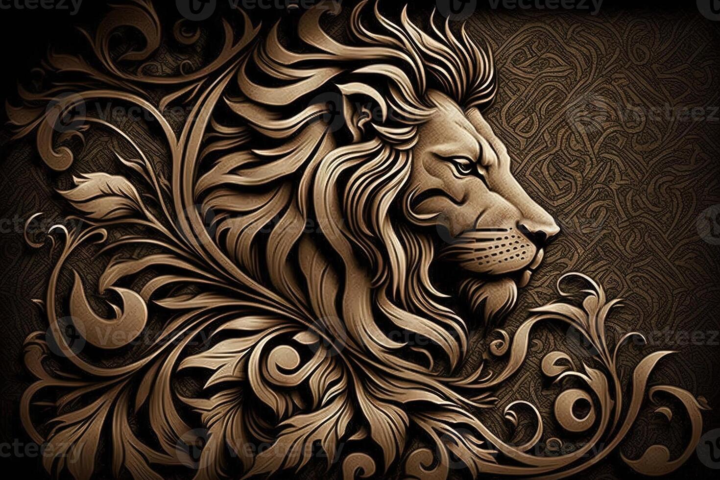 Lion tribal tattoo illustration photo