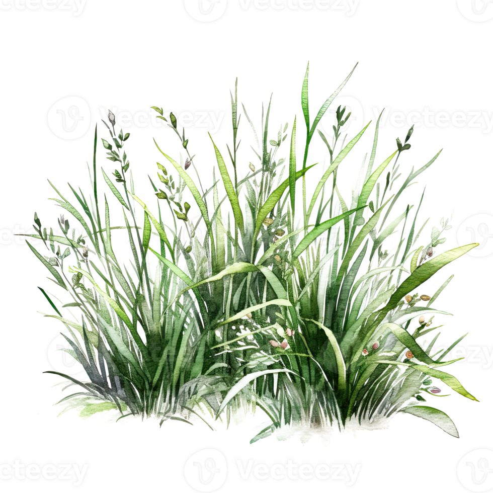 waterverf groen gras. illustratie ai generatief png