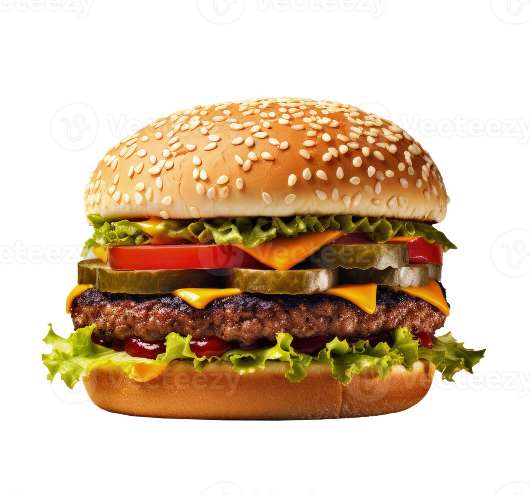 Beef burger isolated. Illustration png