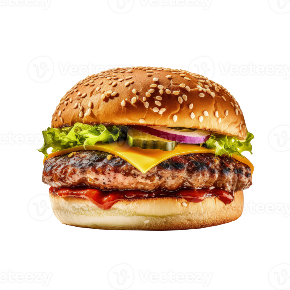 Beef burger isolated. Illustration 23932161 PNG