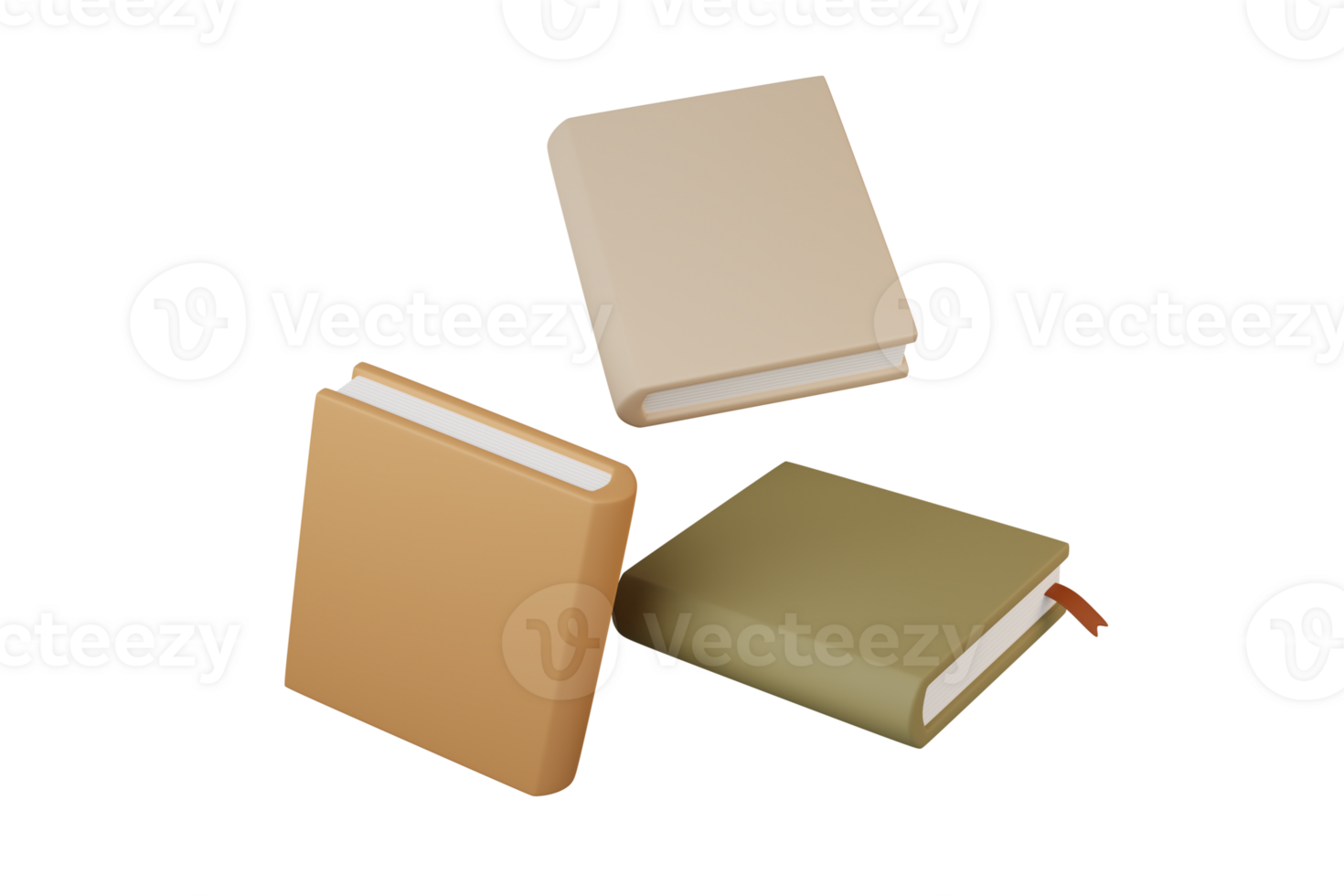 Education concept, books floating on background. 3D illustration png