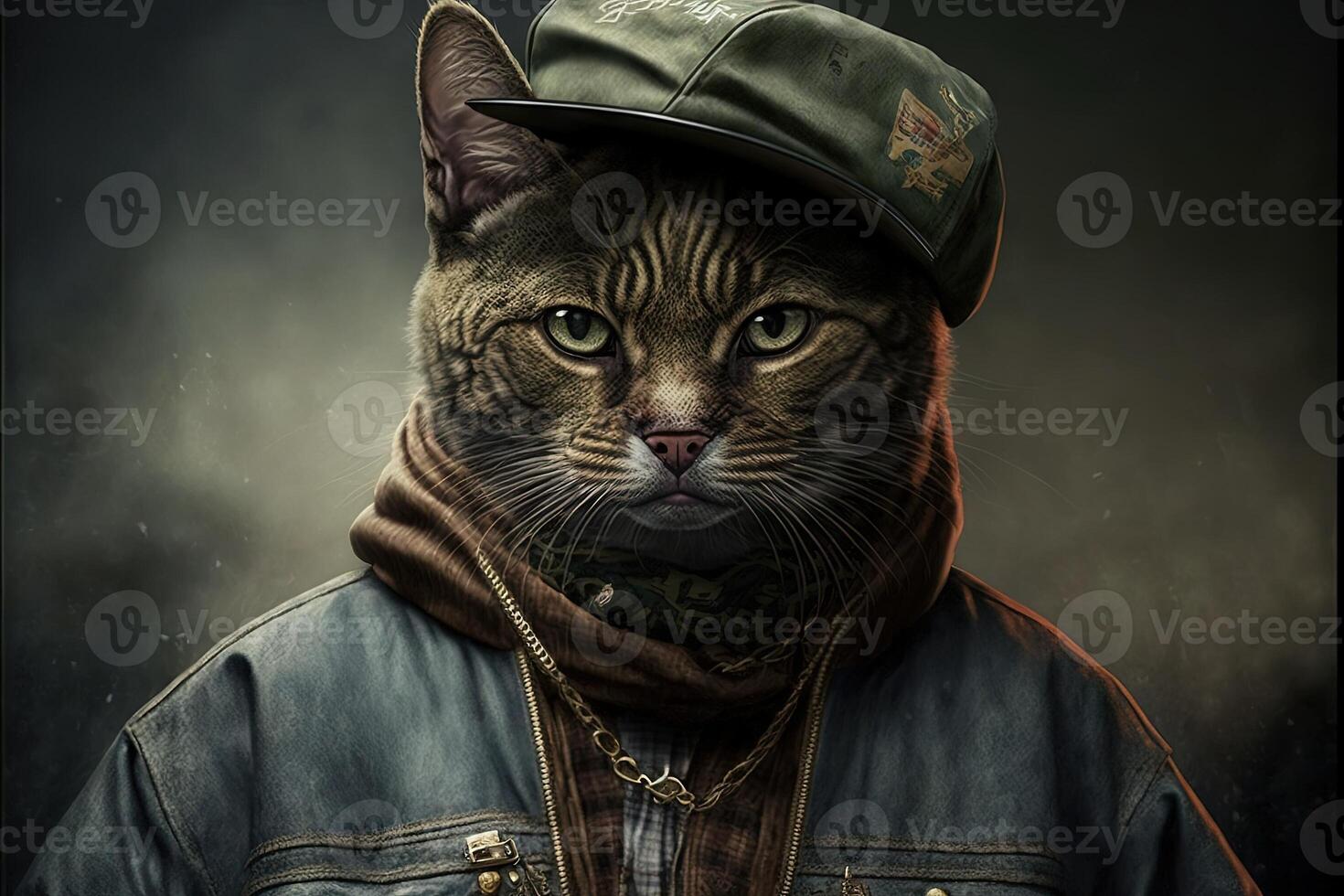 Rapper Cat Illustration photo