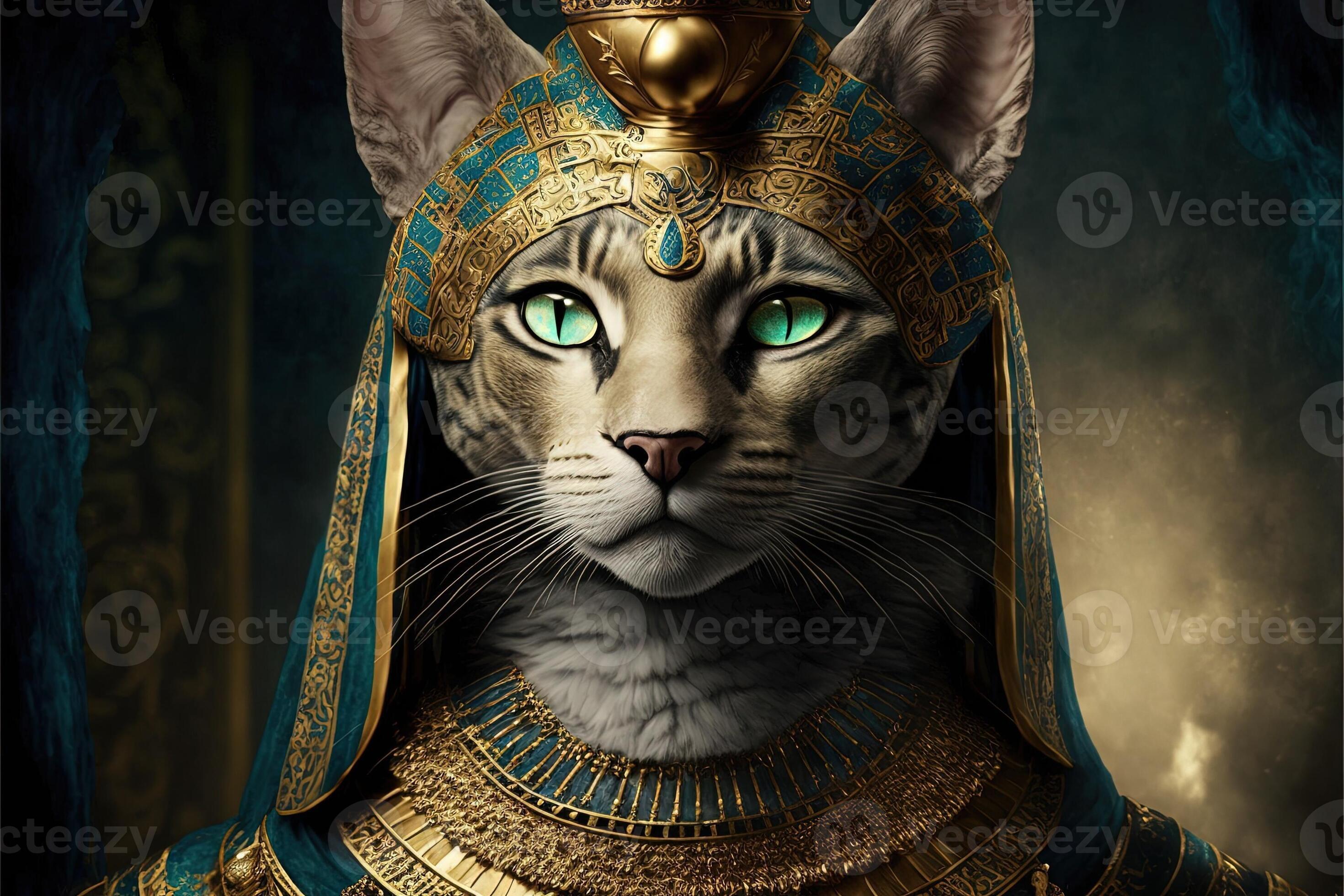gato como cleopatra egipcio reina ilustración generativo ai 23932326