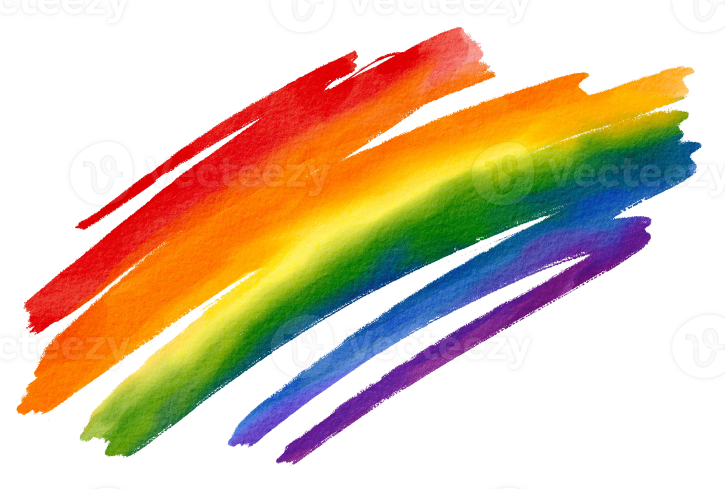 Rainbow watercolor  paint brush  style background.LGBT  Pride month watercolor texture concept png