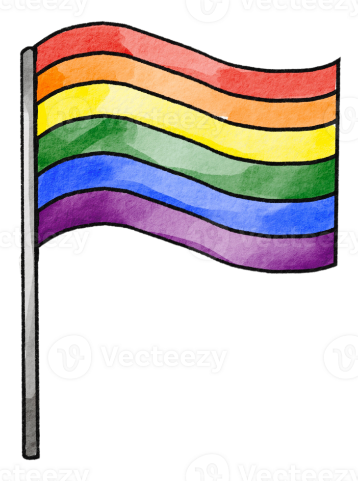 Rainbow watercolor  paint brush  style background.LGBT  Pride month watercolor texture concept png