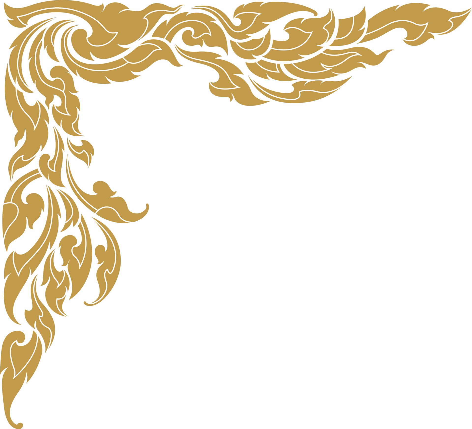 Gold corner art, asian buddhism temple png file for decoration 23932391 PNG