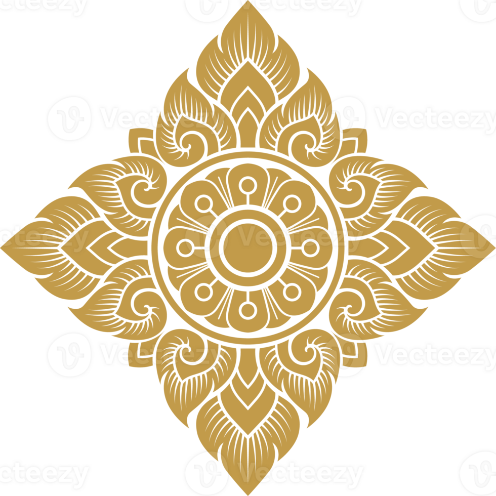 Gold asiatisch Luxus Element, Star Linie Kunst, Blumen- Dekoration Motive zum Decke Muster png