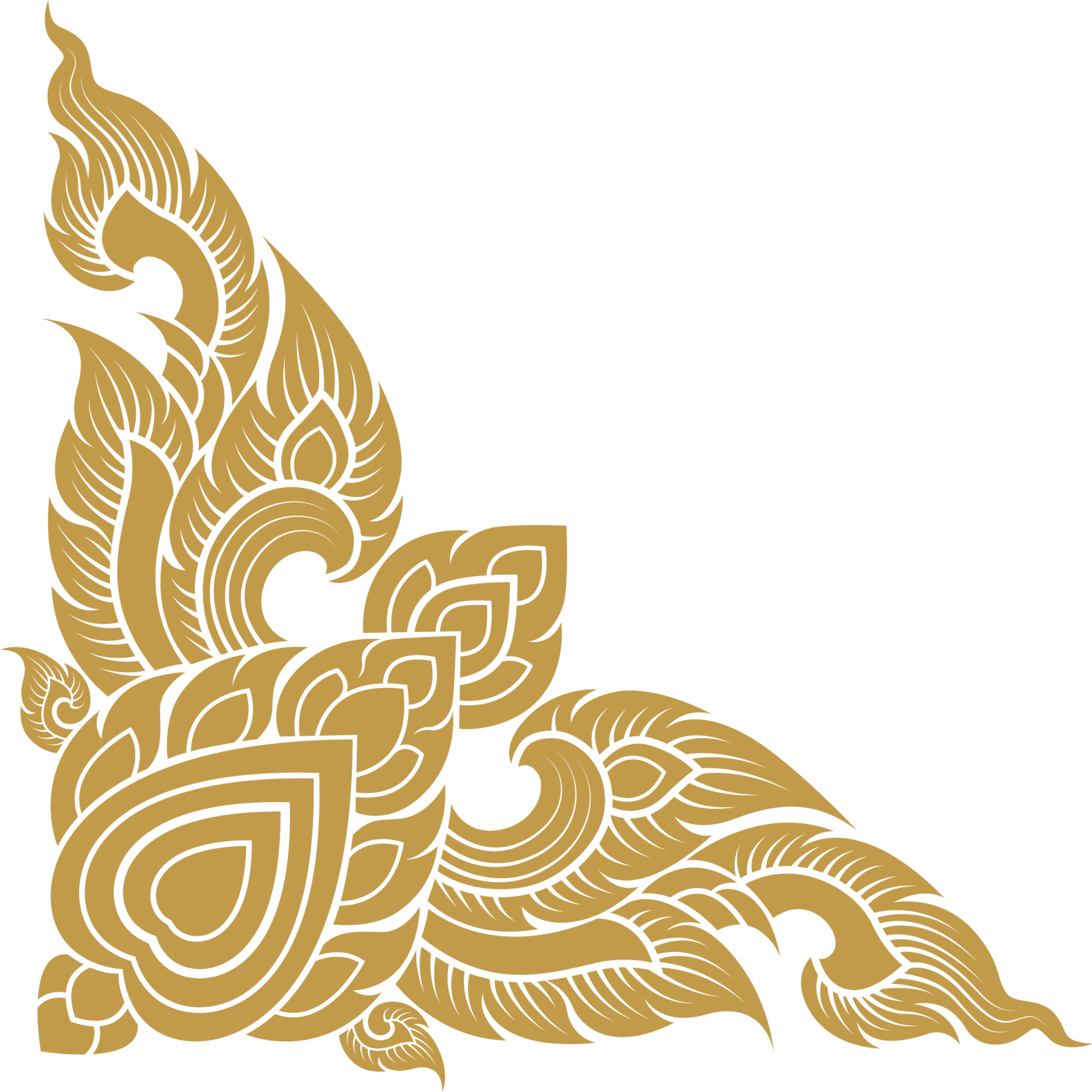 Gold corner art, asian buddhism temple png file for decoration 23932395 PNG