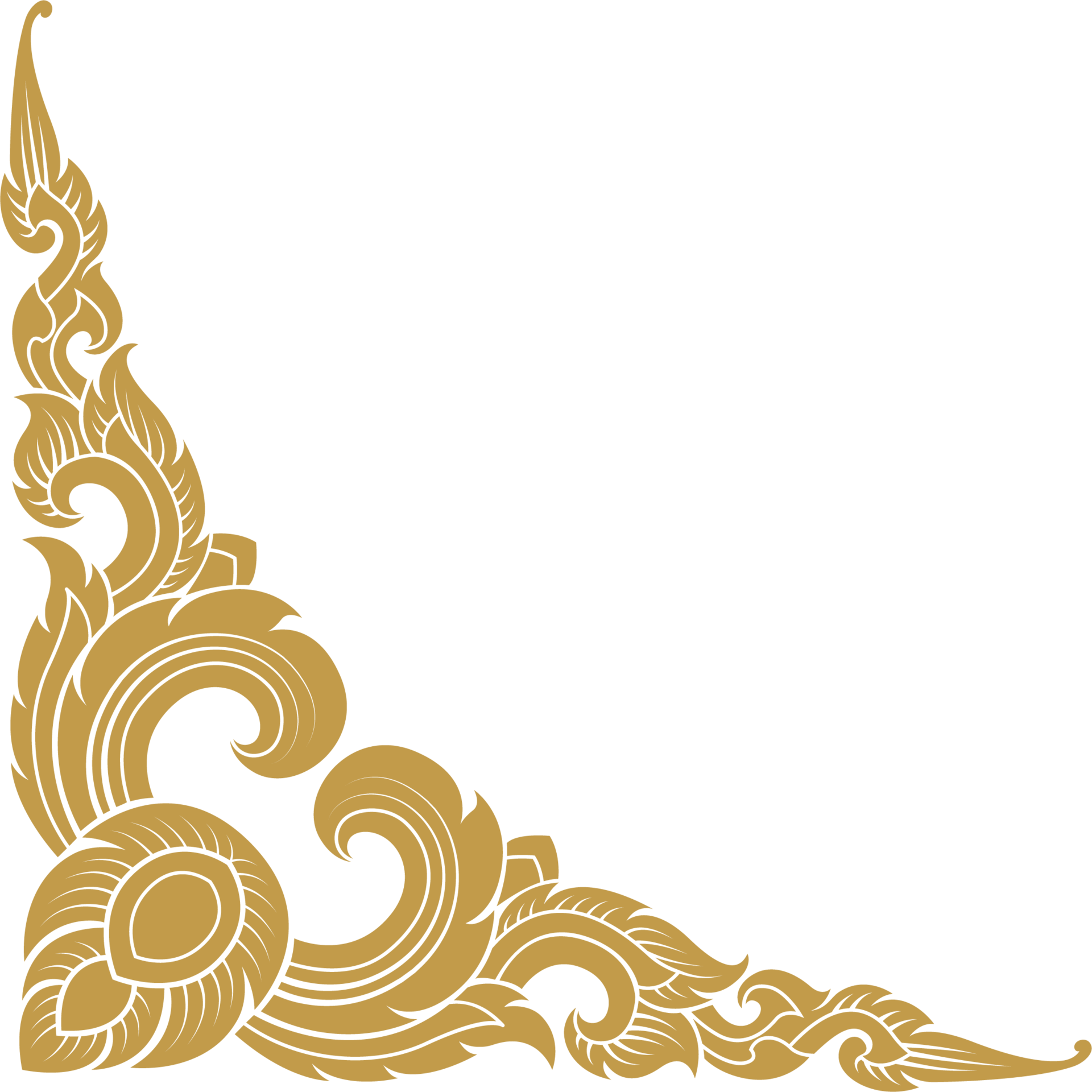 Gold corner art, asian buddhism temple png file for decoration 23932396 PNG