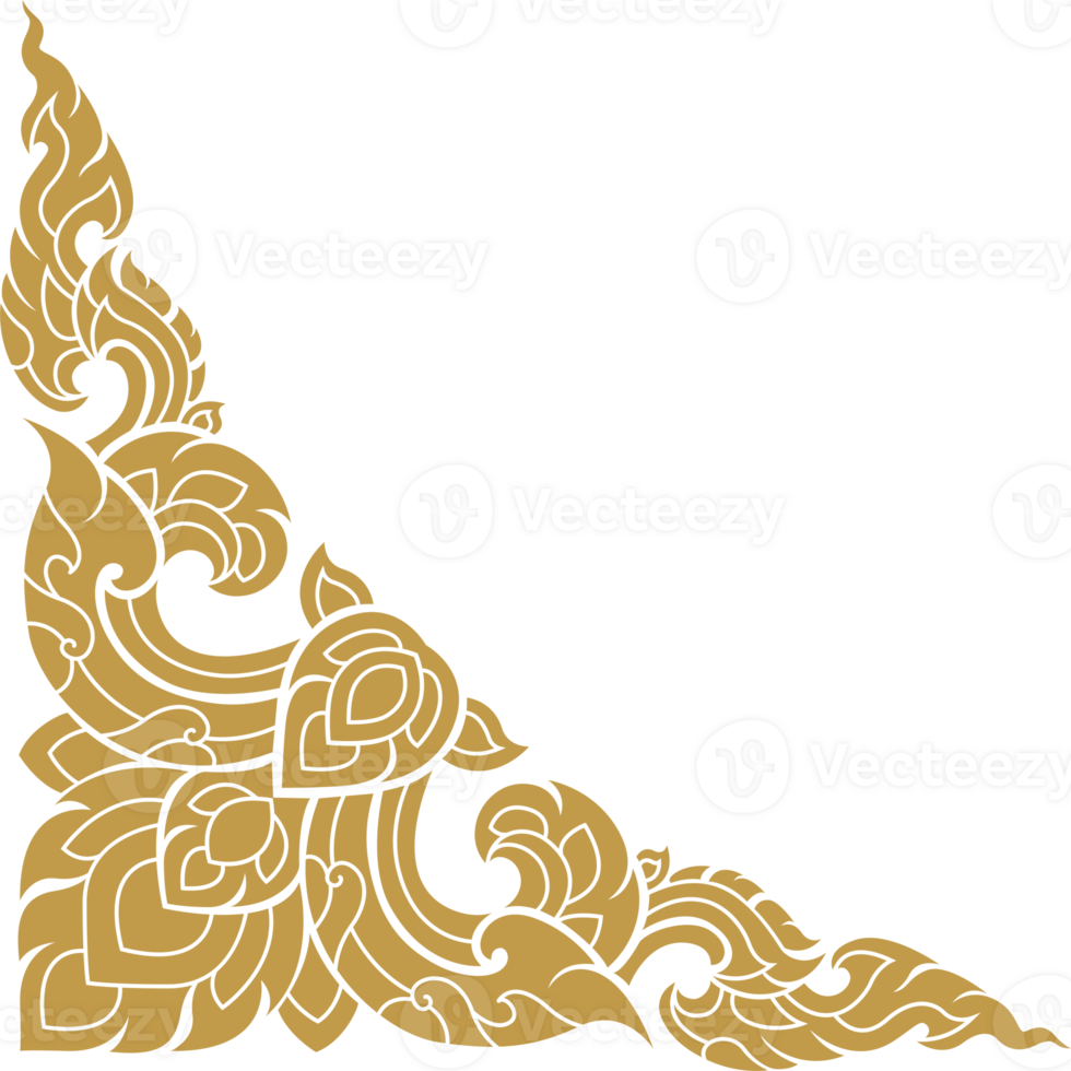 Gold corner art, asian buddhism temple png file for decoration 23932399 PNG