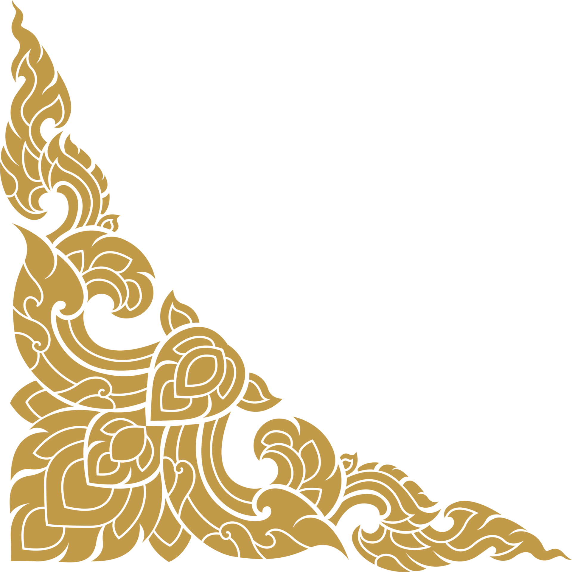 Gold corner art, asian buddhism temple png file for decoration 23932399 PNG