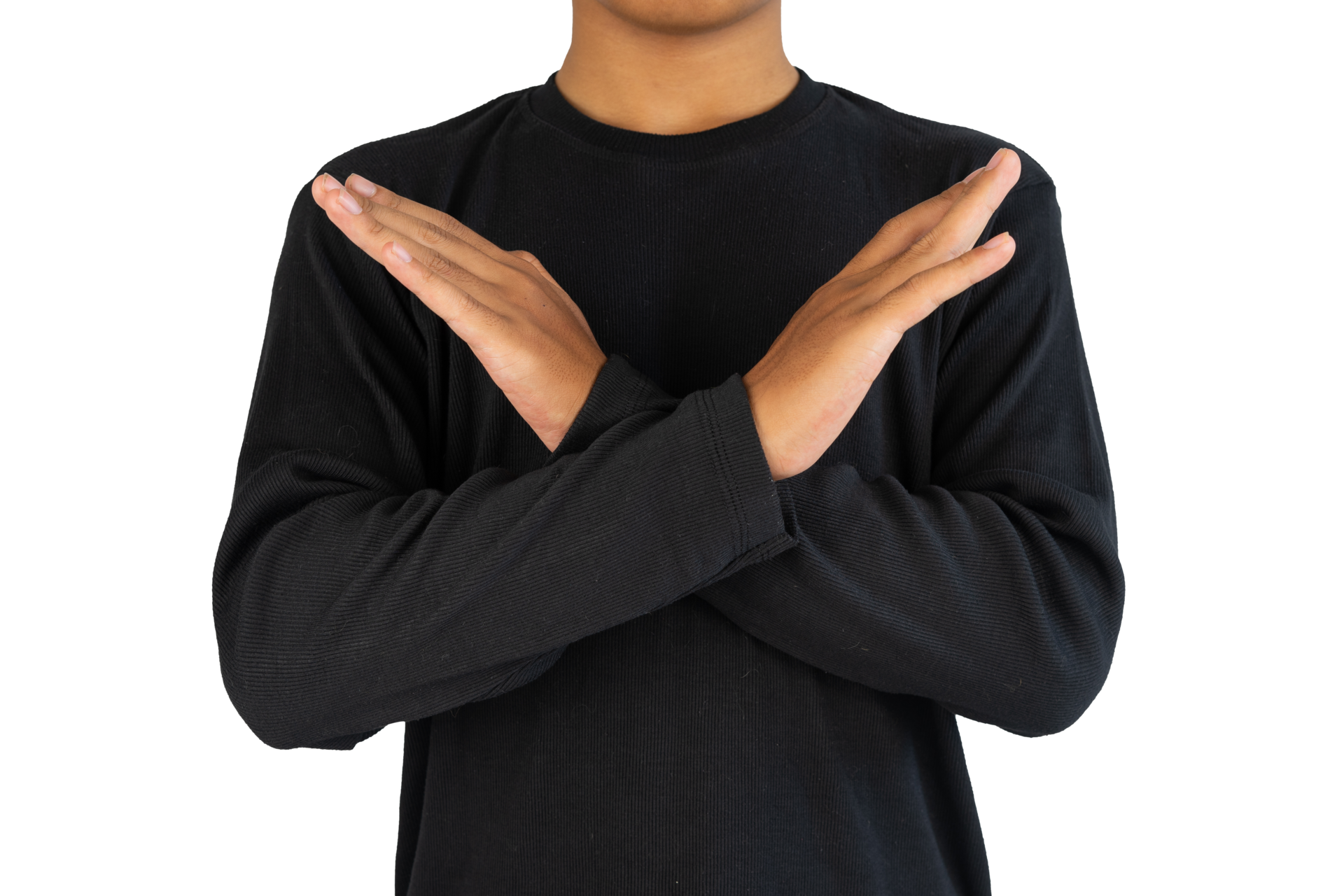 man with cross hands gesture isolated 23932465 PNG