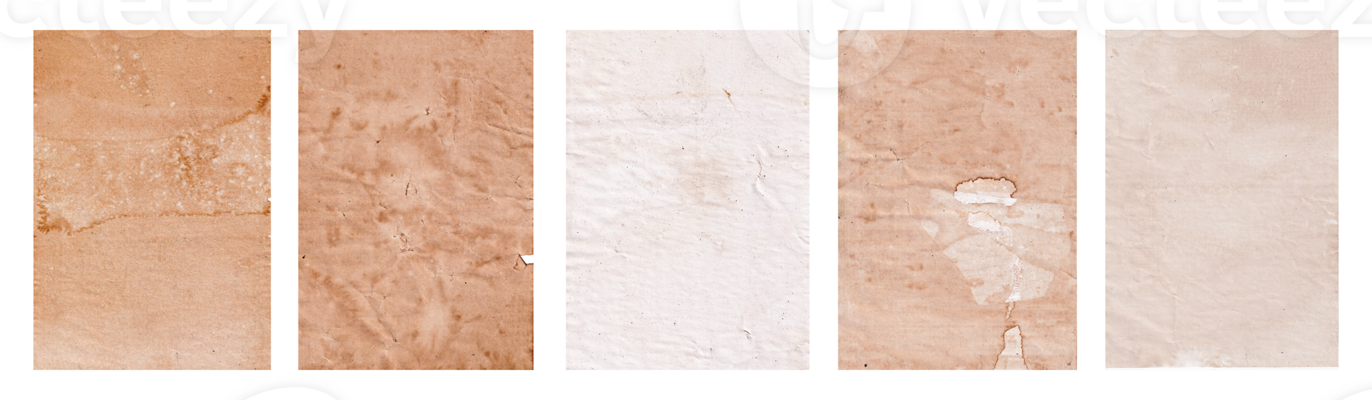 Bundle of vintage old paper texture png