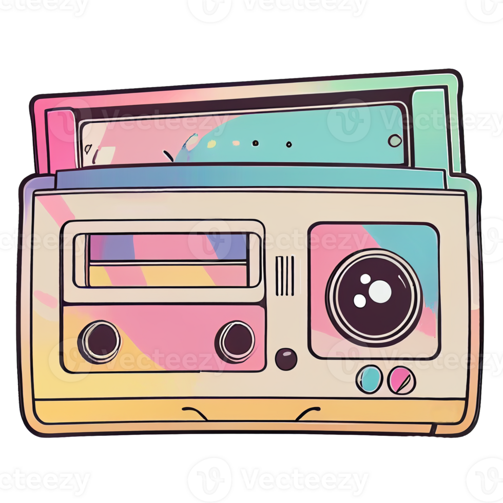 Vintage kawaii tape, nostalgic 80s sticker, png