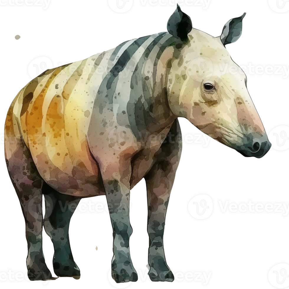 Tapir Watercolor Clipart Sublimation, png