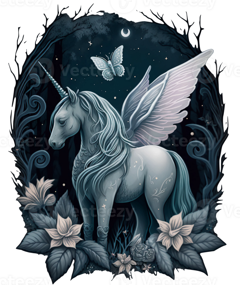Cute Unicorn fantasy animal art, png