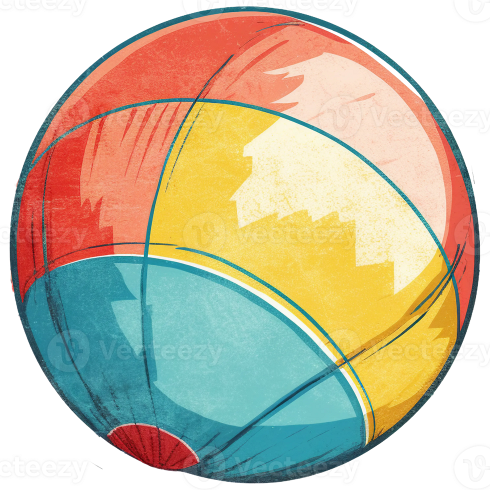 Retro beach ball, png