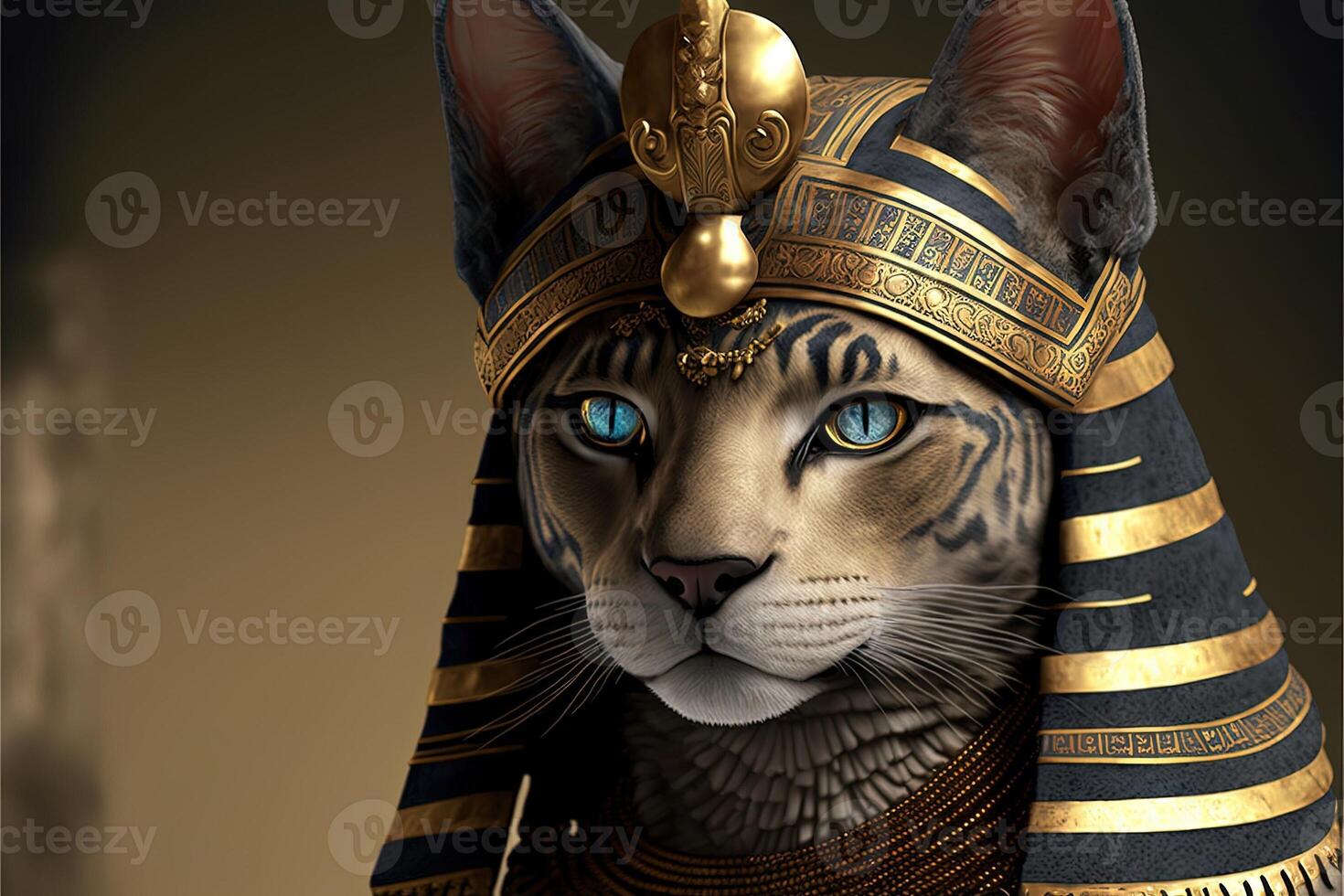 cat as egyptian pharaoh illustration photo