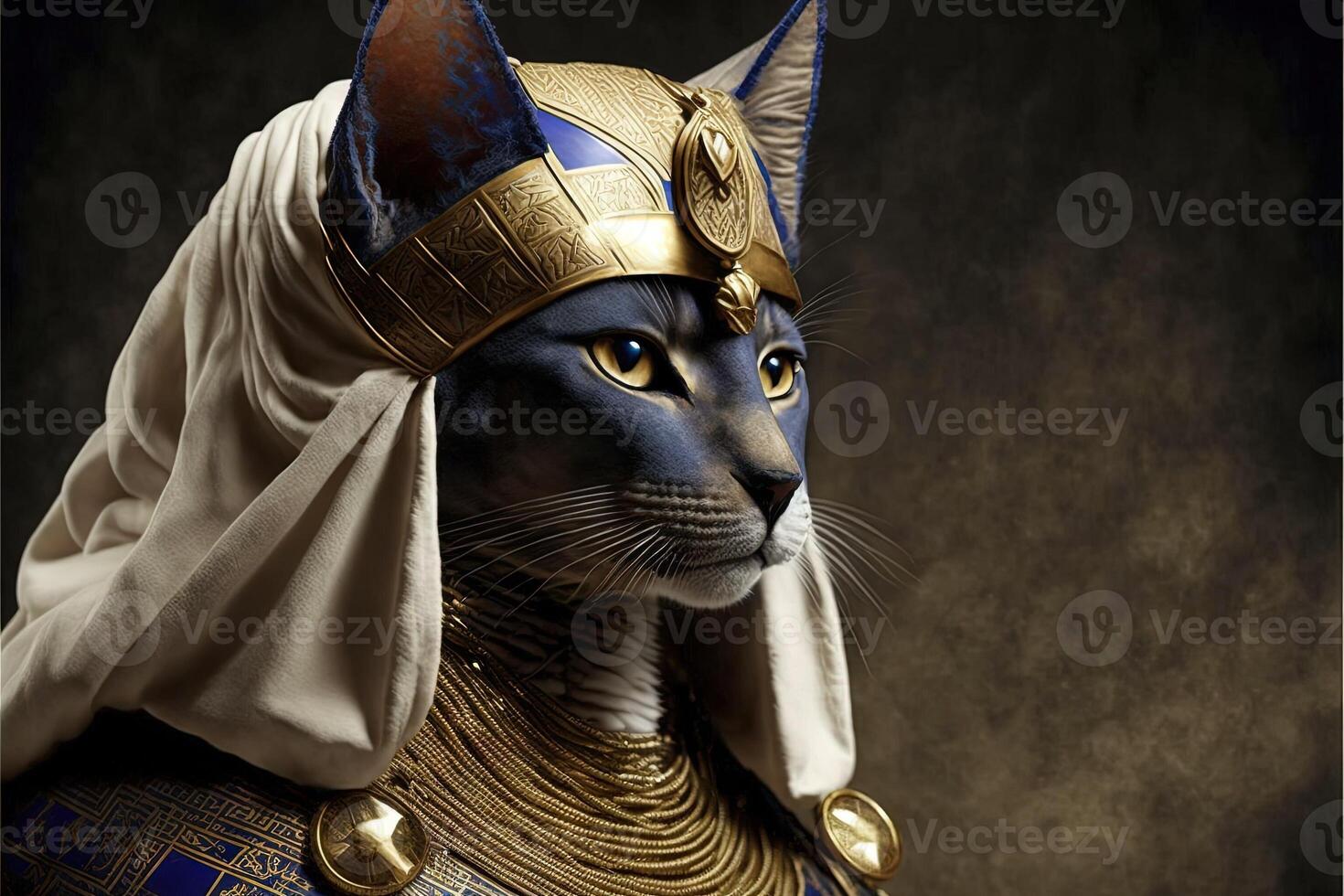 cat as egyptian pharaoh illustration photo