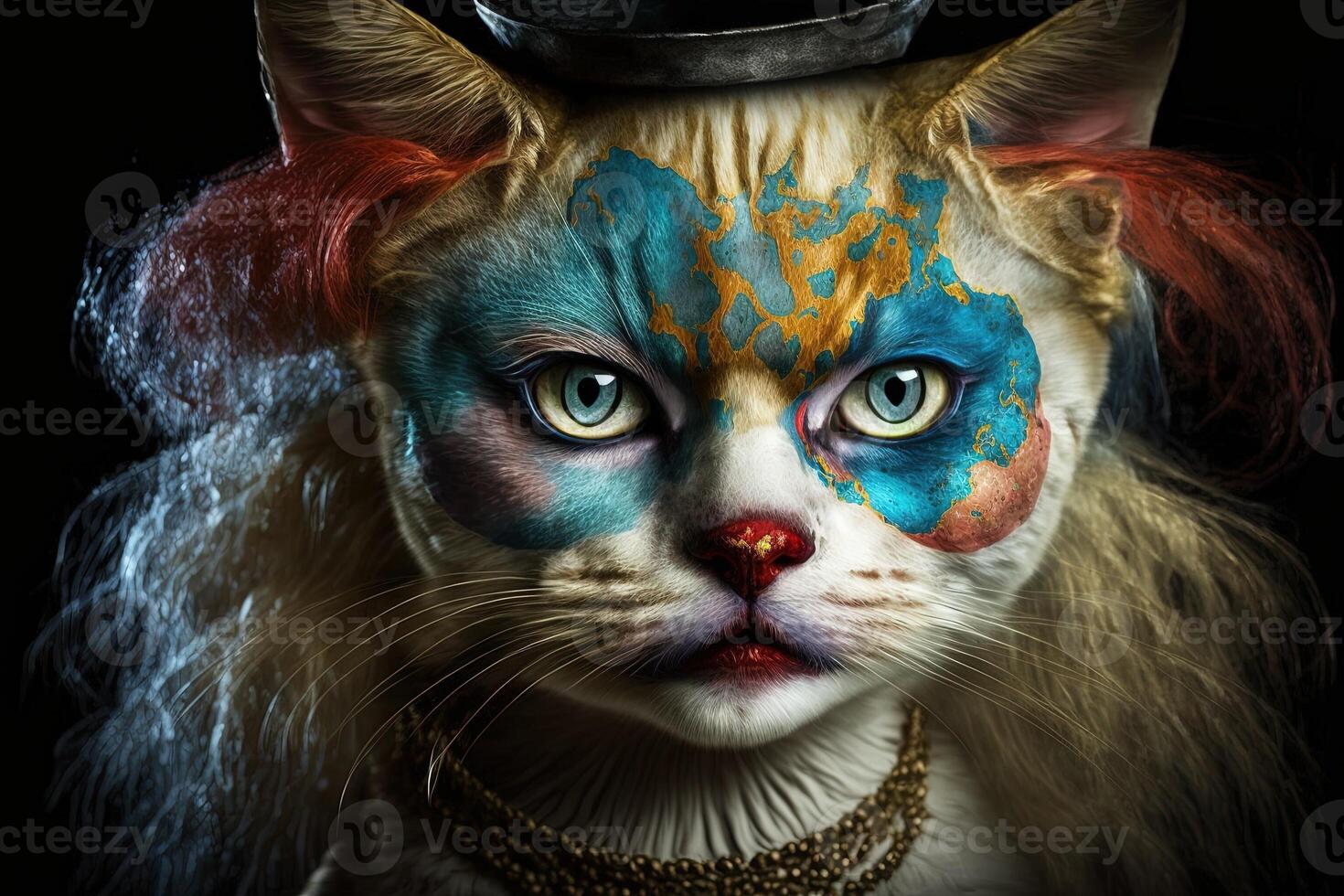 Circus cat clown illustration photo