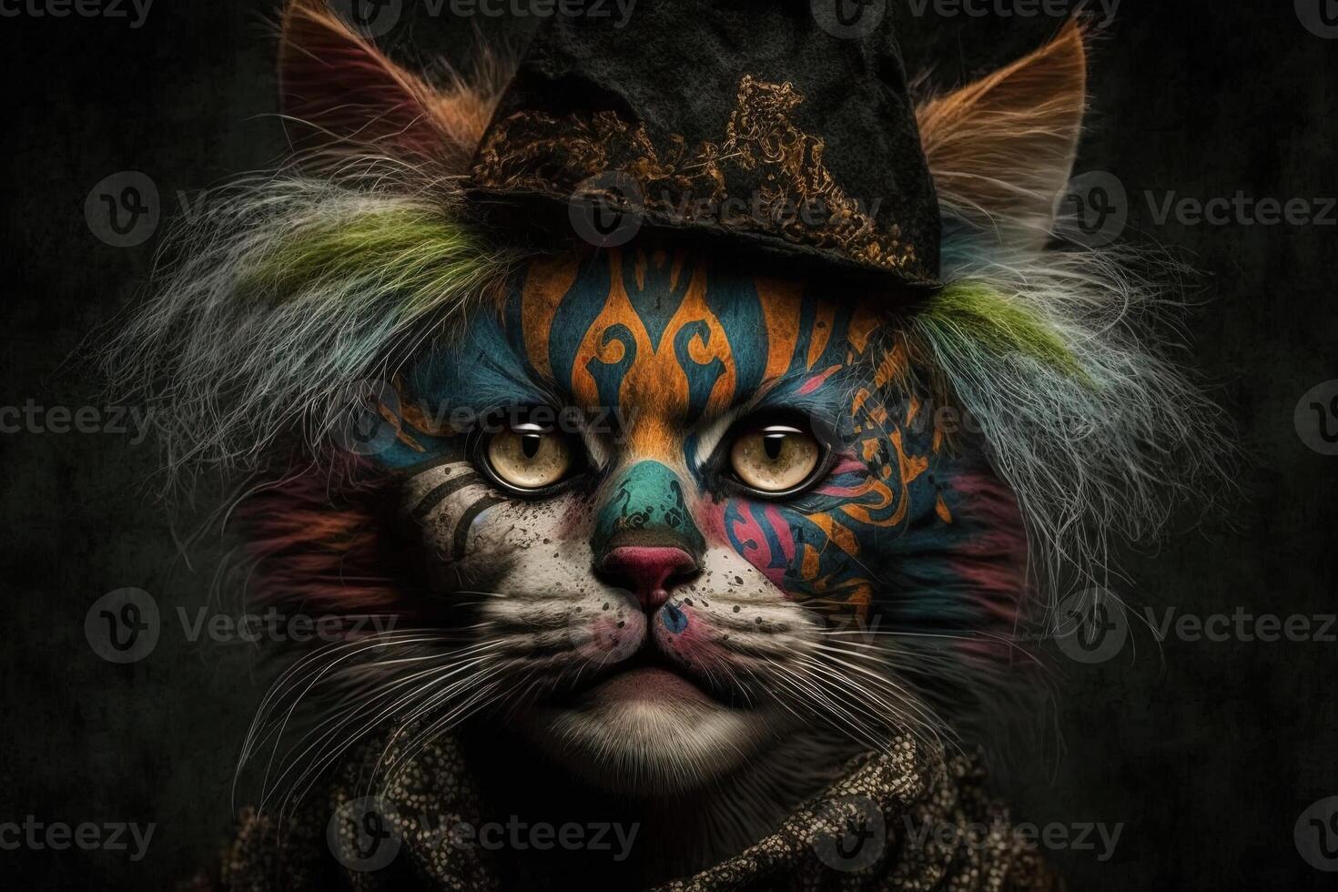 Circus cat clown illustration photo