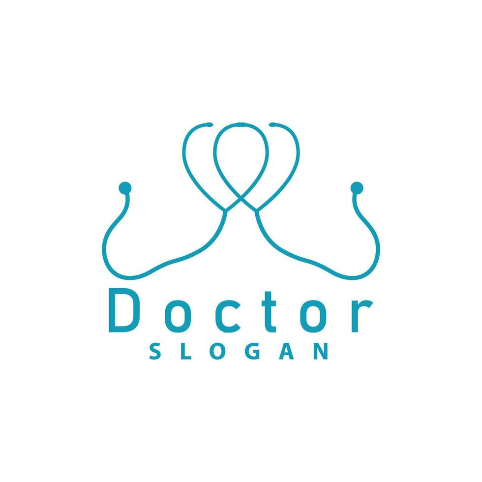 salud logo, médico estetoscopio vector, salud cuidado línea diseño, icono silueta ilustración vector