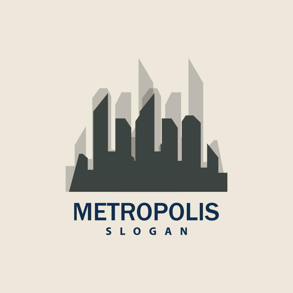 paisaje urbano logo, metrópoli horizonte diseño, ciudad edificio vector, icono símbolo ilustración vector