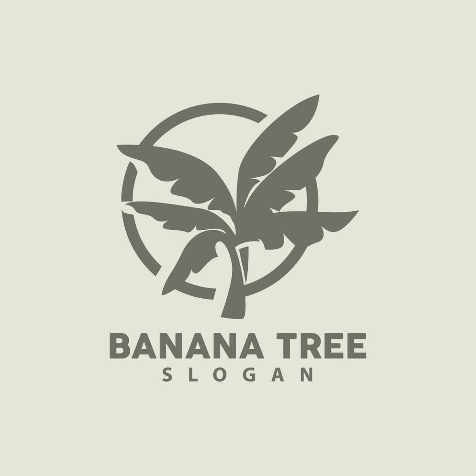 plátano árbol logo, plátano árbol sencillo silueta diseño, planta icono símbolo vector ilustración