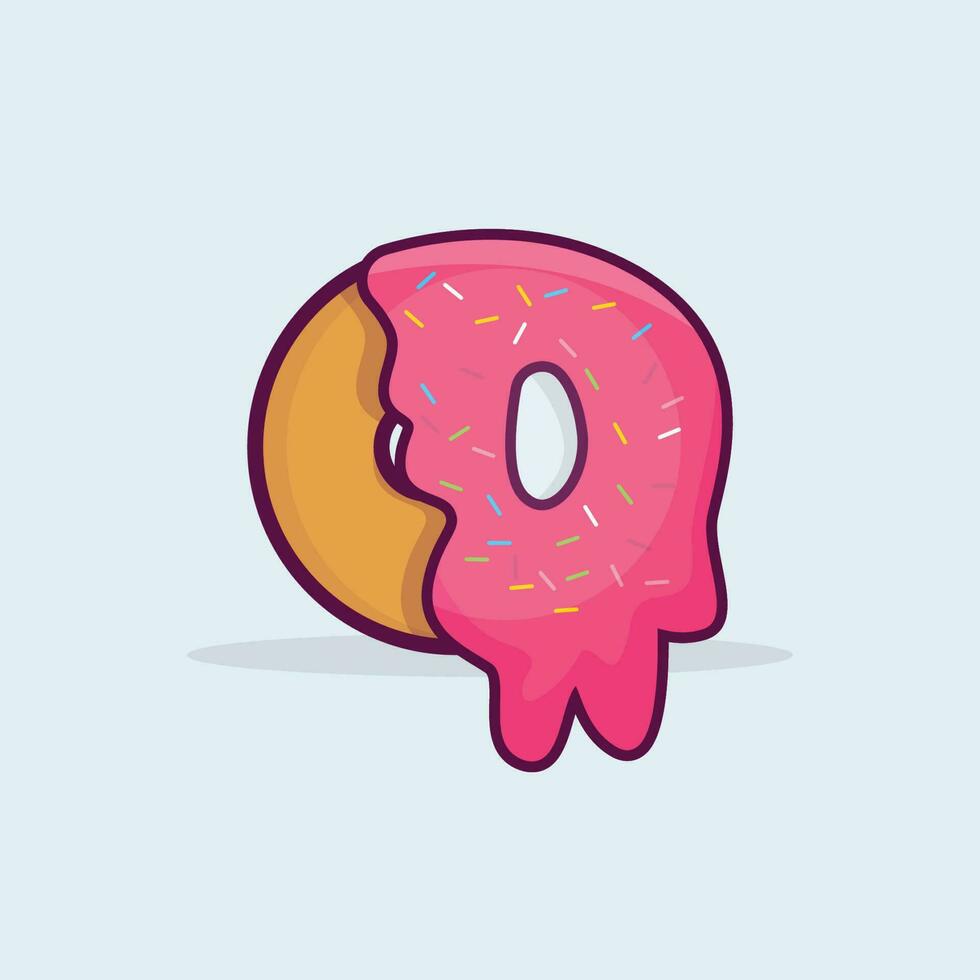 Donut Icon Illustration, Isolated Vector, Cartoon Style Food Concept, Design Suitable For Web Landing Page, Banner, Sticker, Background, Poster vector