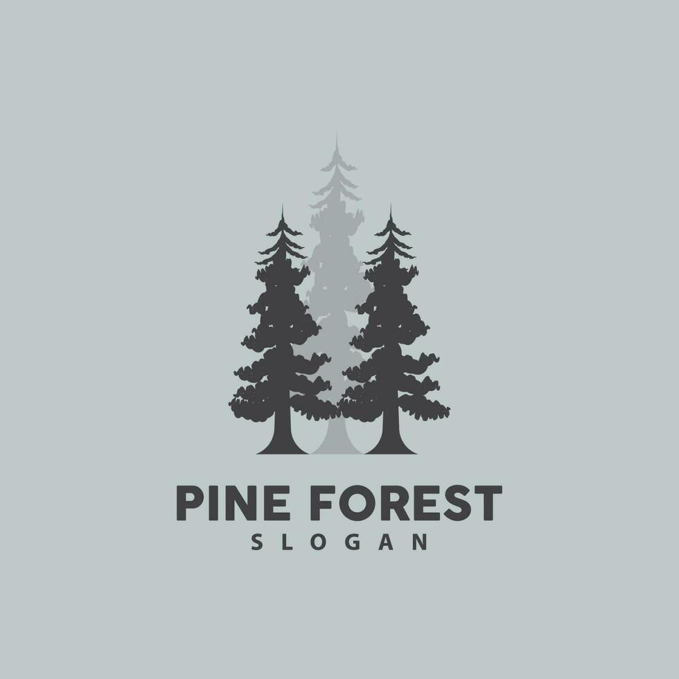 Pine Tree Logo, Luxurious Elegant Simple Design, Fir Tree Vector Abstract, Forest Icon Illustration Pine Product Brand