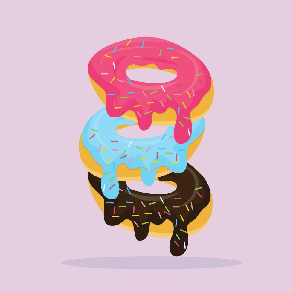 Donut Icon Illustration, Isolated Vector, Cartoon Style Food Concept, Design Suitable For Web Landing Page, Banner, Sticker, Background, Poster vector