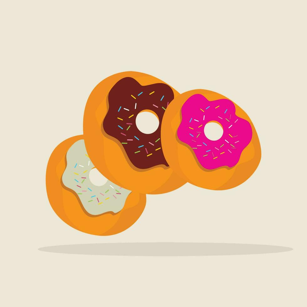 Donut Icon Illustration, Isolated Vector, Cartoon Style Food Concept, Design Suitable For Web Landing Page, Banner, Sticker, Background, Poster vector