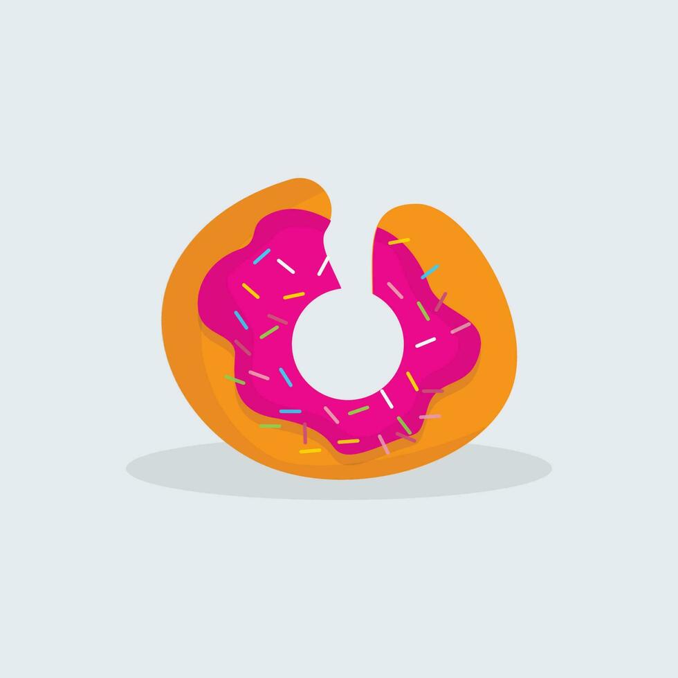 Donut Icon Illustration, Isolated Vector, Cartoon Style Food Concept, Design Suitable For Web Landing Page, Banner, Sticker, Background, Poster vector