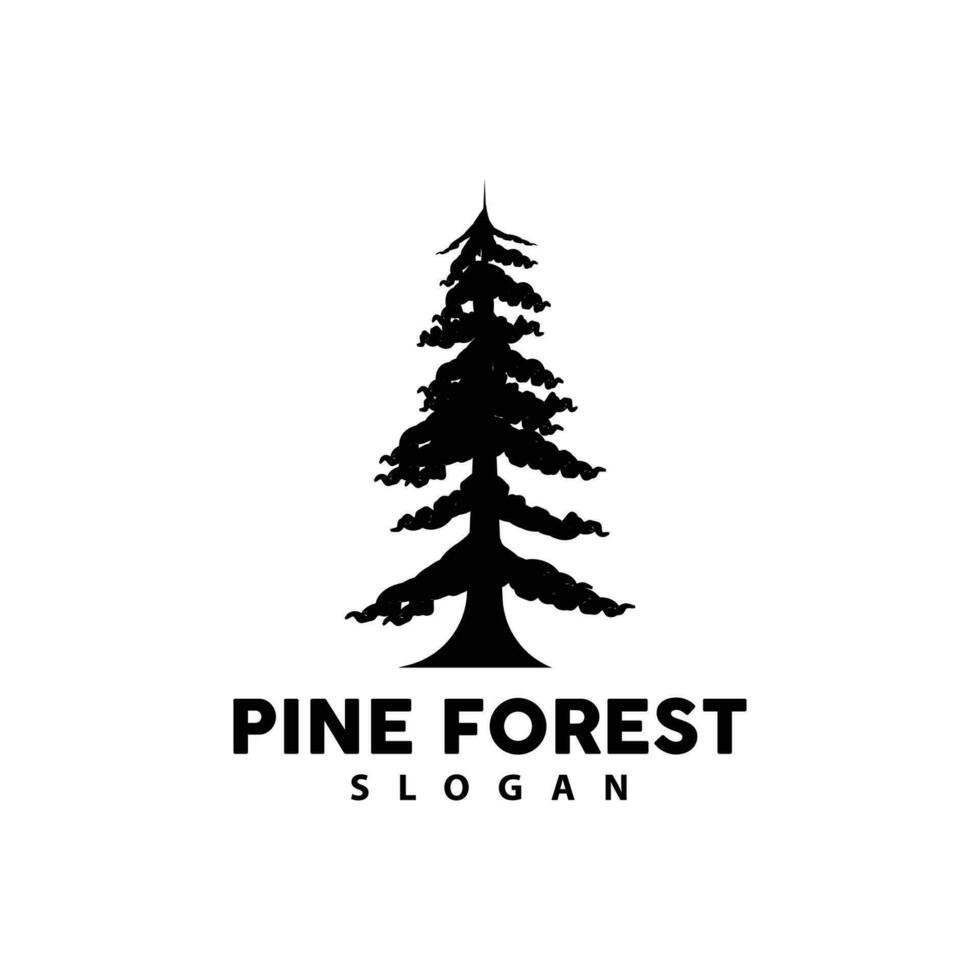 Pine Tree Logo, Luxurious Elegant Simple Design, Fir Tree Vector Abstract, Forest Icon Illustration Pine Product Brand