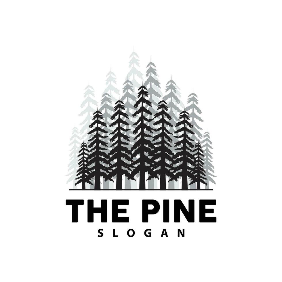 Pine Tree Logo, Luxurious Elegant Simple Design, Fir Tree Vector Abstract, Forest Icon Illustration Pine Product Brand