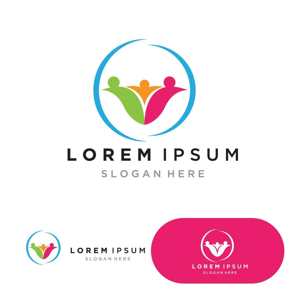 Adoption children logo and symbol health vector