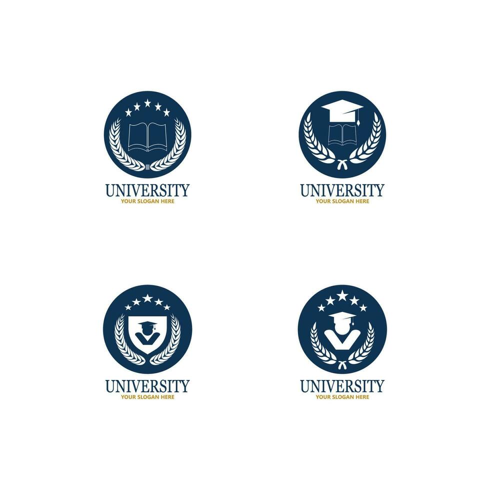 plantilla de diseño de logotipo de escuela y curso de academia universitaria vector