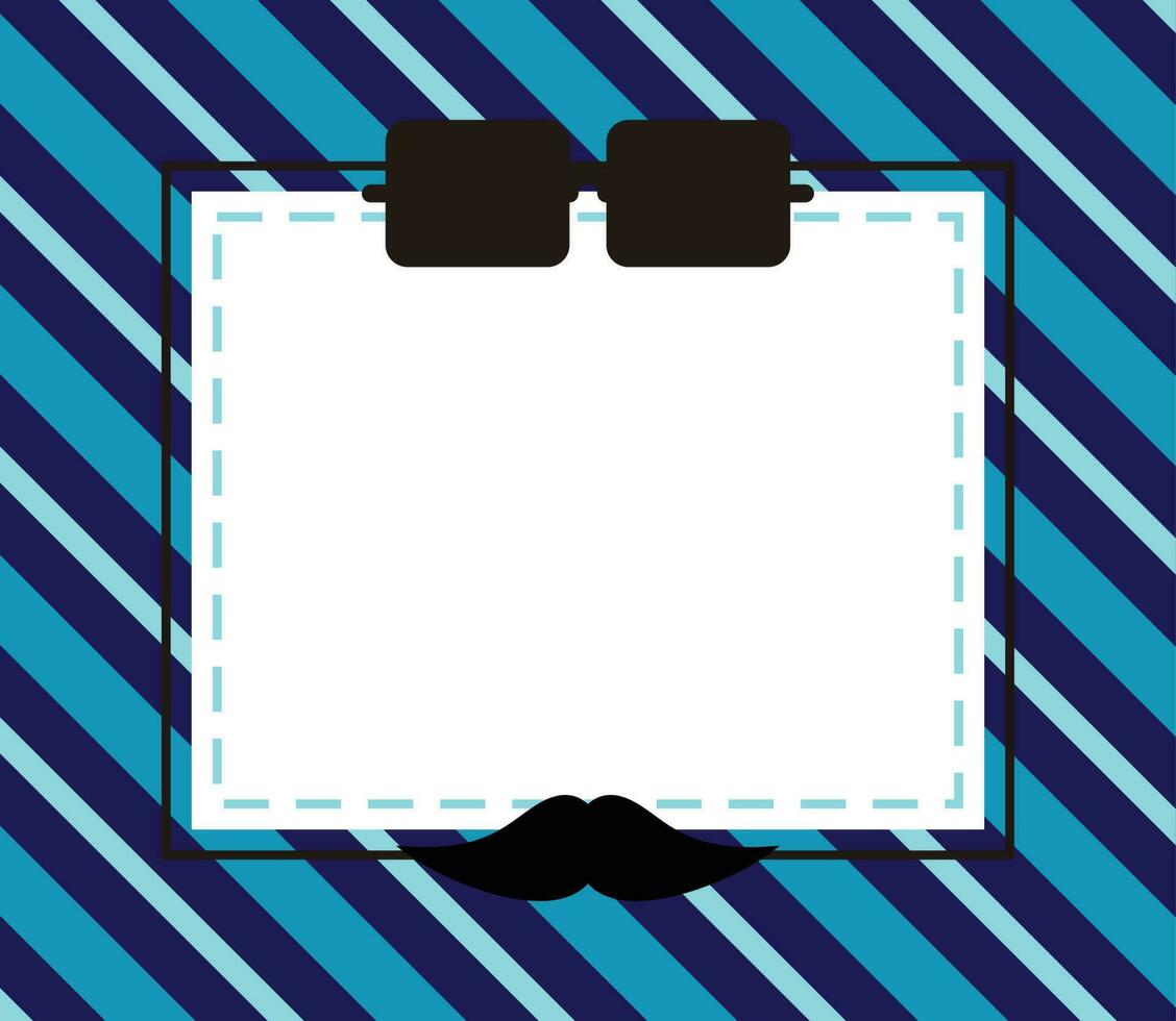 del padre día fondo, lentes y Bigote icono con gratis espacio para texto. modelo para bandera, póster, social medios de comunicación, web, saludo tarjeta. vector